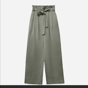 NWT Everlane Paperbag wide leg pant Sz Small in Thyme (green)